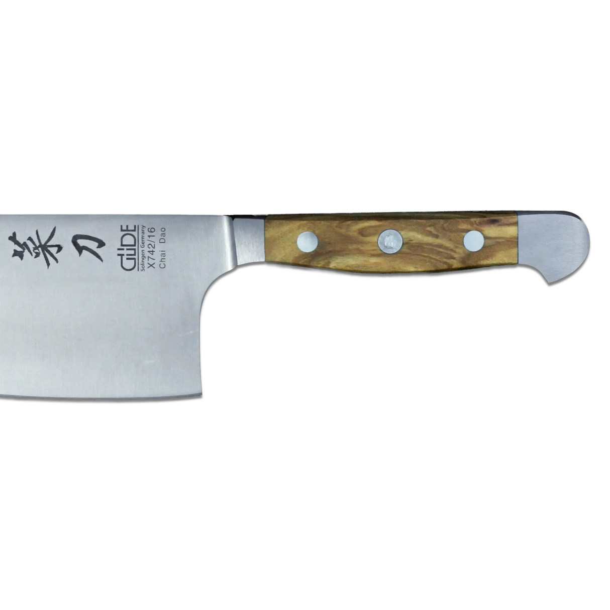 ALPHA OLIVE | Chai Dao Chinese Chef Knife 6 1/2" Blade | Forged Steel/Olive Wood Handle