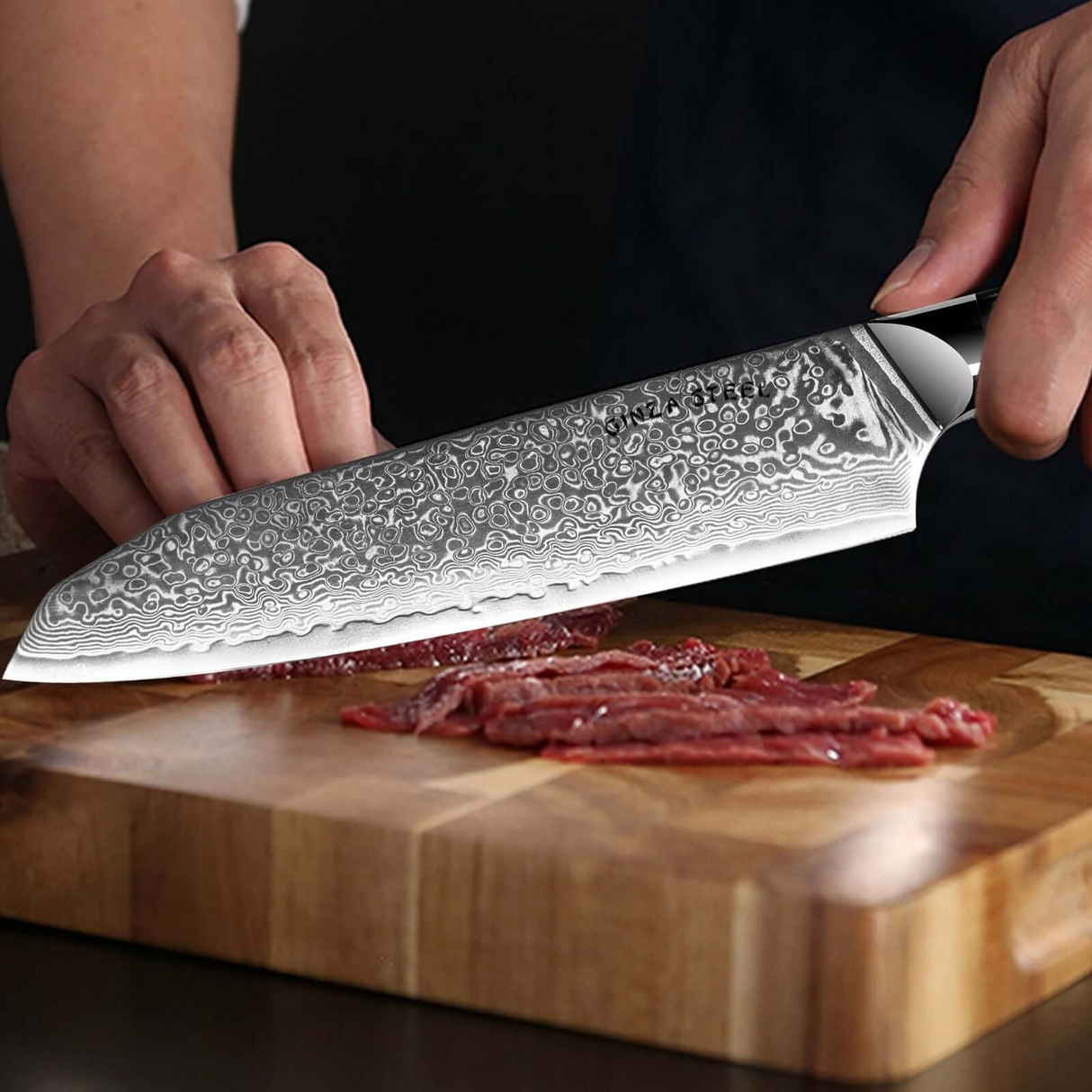 Hagakure 20 - Japanese Santoku Knife 8" - VG10 Damascus Steel