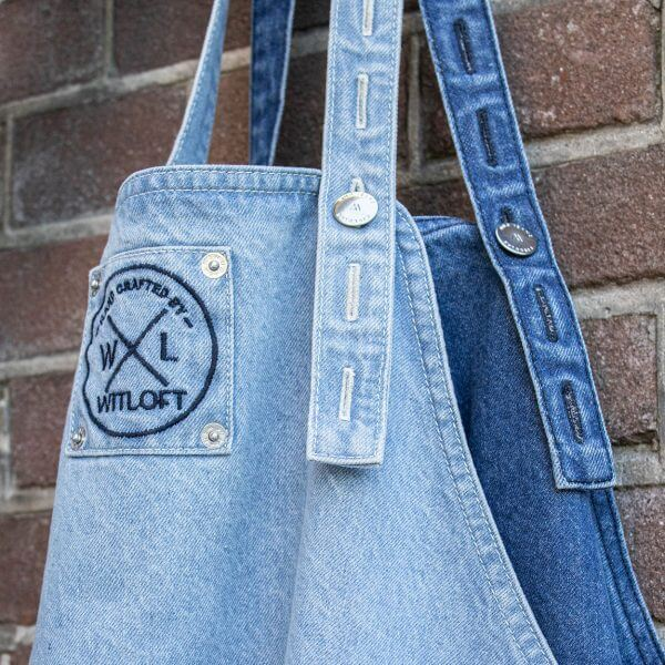 WITLOFT - Apron Denim Medium Long - Mid Blue