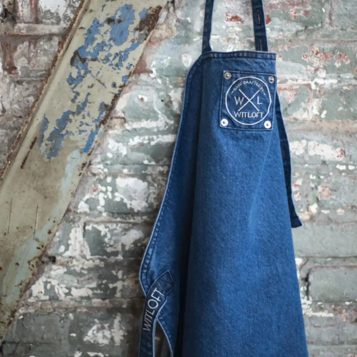 WITLOFT - Apron Denim Medium Long - Mid Blue