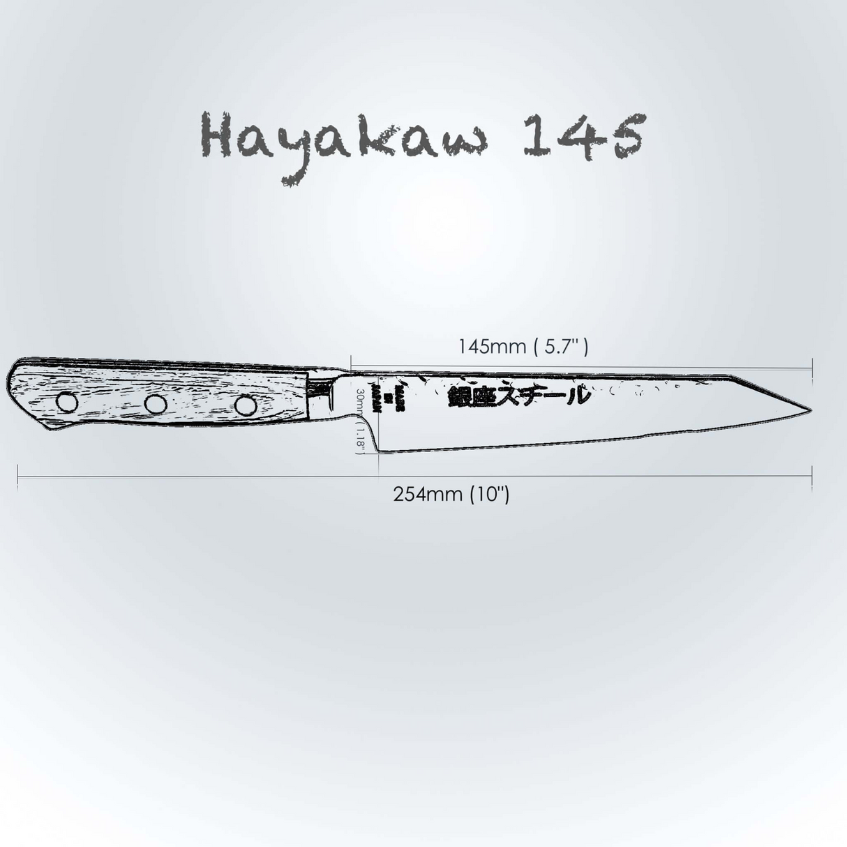 Hayakawa 145- Kiritsuke Petty Knife 145mm blade