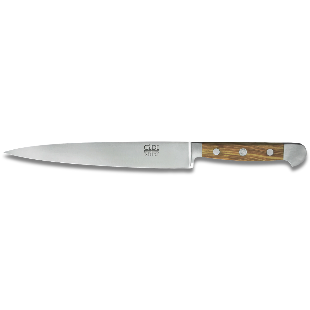 ALPHA OLIVE | Slicing / HAM Knife 8" | Forged Steel / Olive wood handle