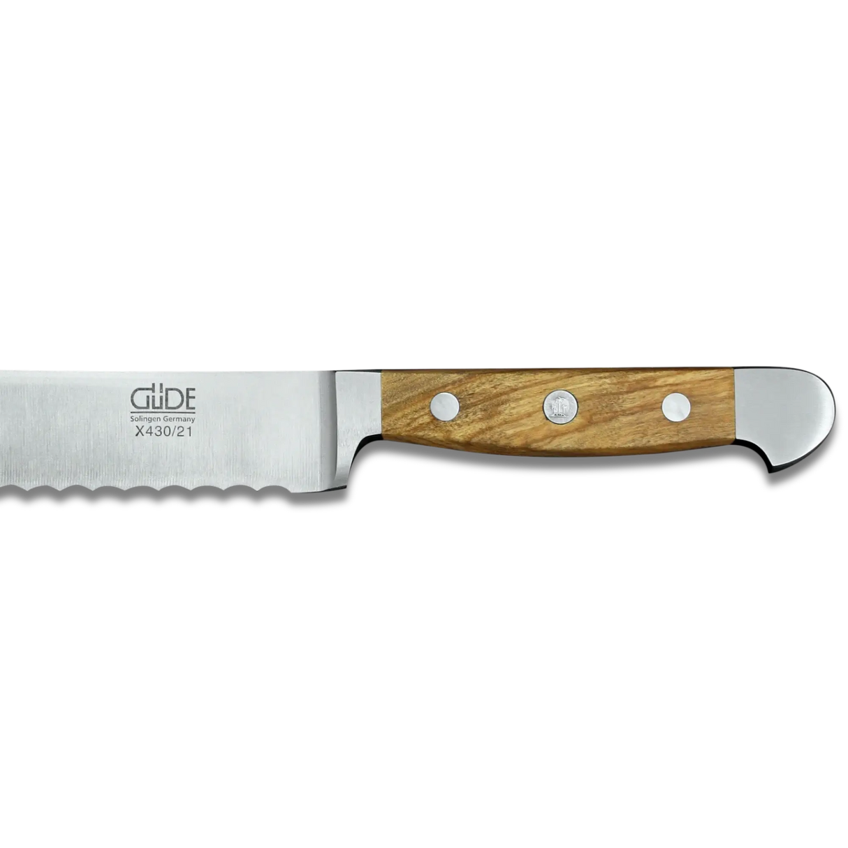 ALPHA OLIVE | Bread Knife 8" Blade | Hand Forged / Olive wood handle