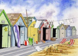 Art Print Beach Huts x 3