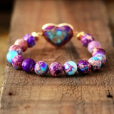 Imperial Jasper Purple Heart Bracelet