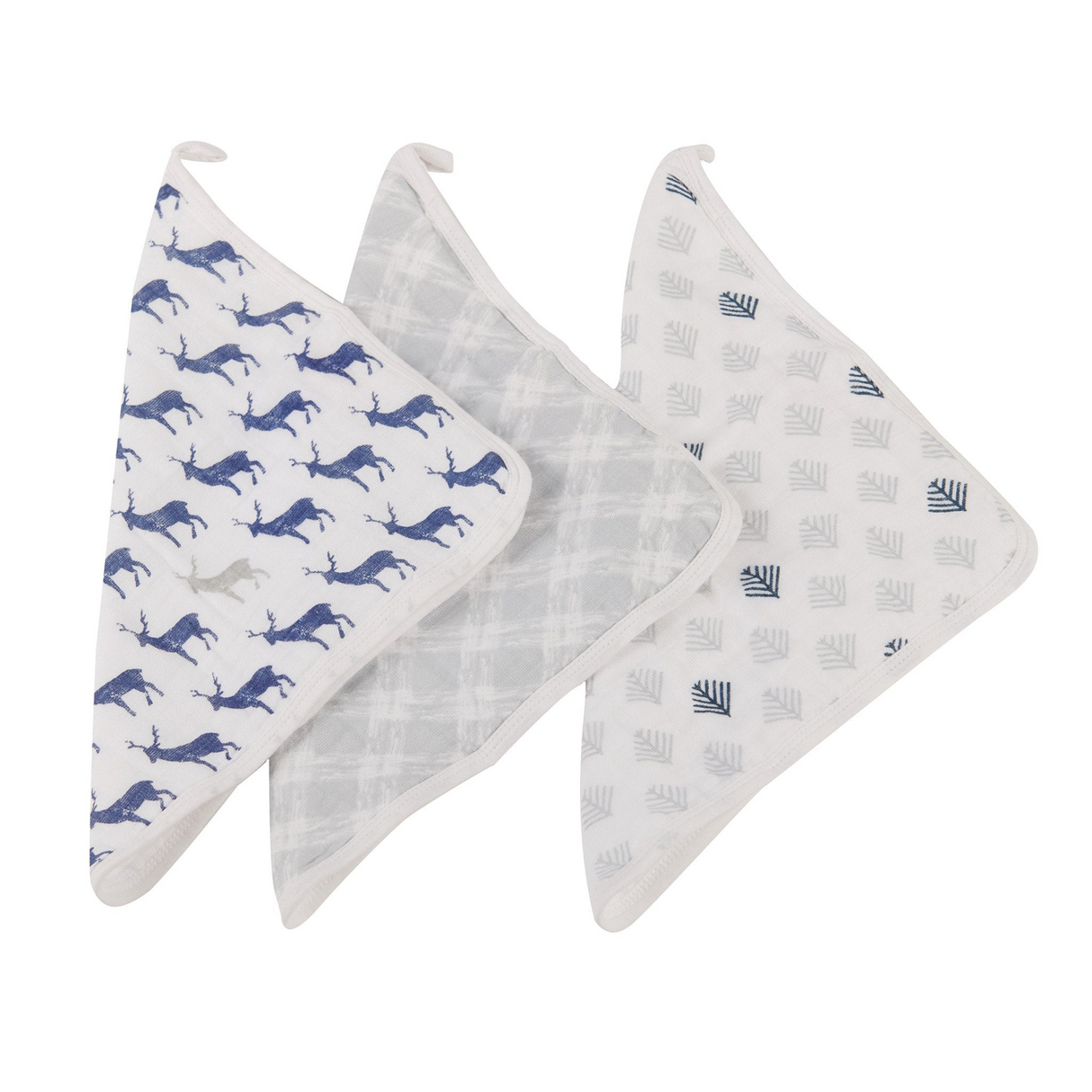 Blue Deer Cotton Washcloth Set 3PK