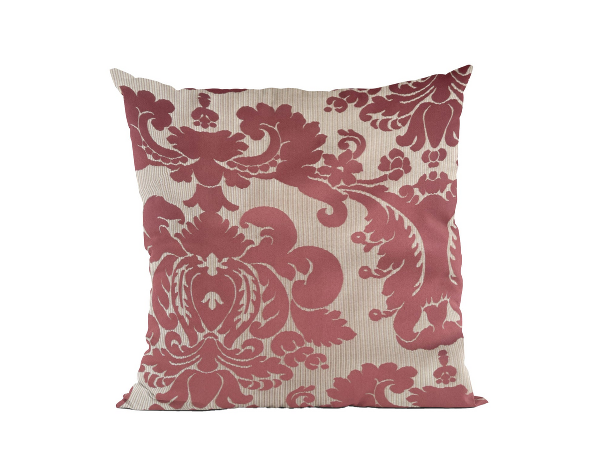 Sacred Shield Red and Beige Luxury Throw Pillow