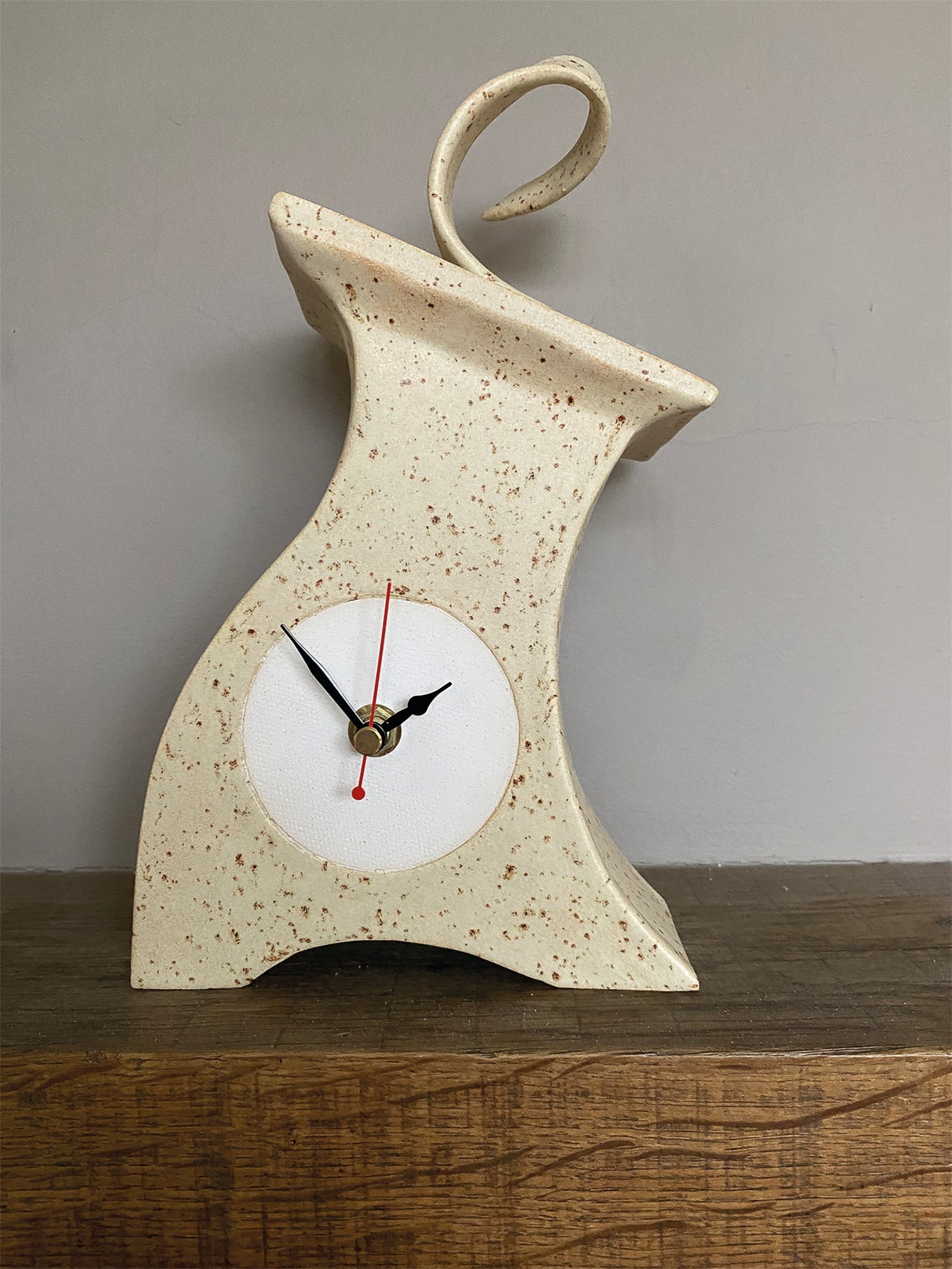 Ceramic Mantel Clock - Oatmeal Speckle