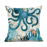 Set of 4 Marine Life Cushion Covers