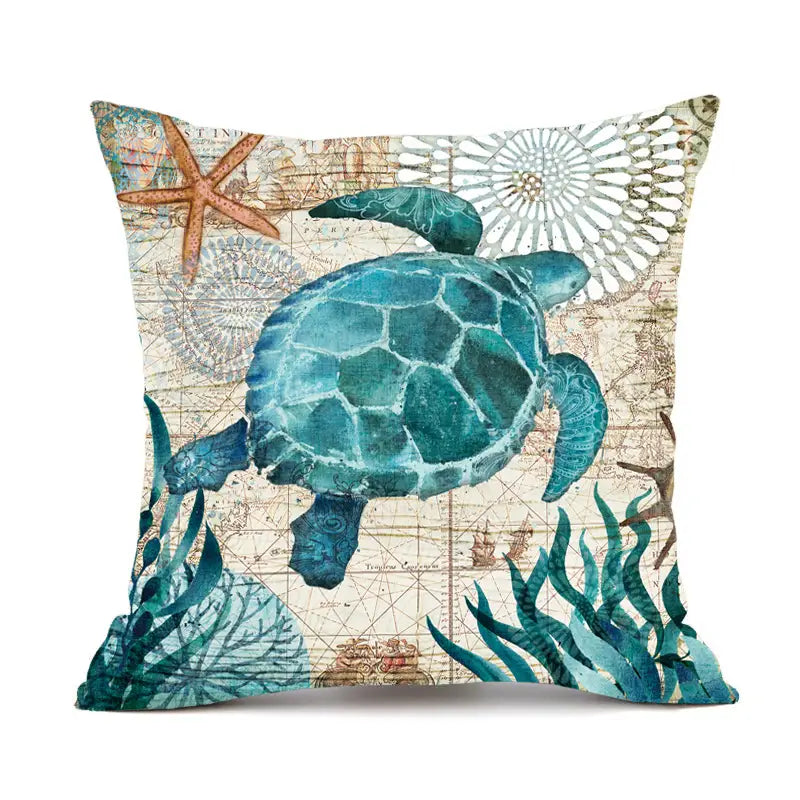 Set of 4 Marine Life Cushion Covers