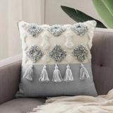 Canvas Tassel Square Pillow Case