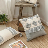 Canvas Tassel Square Pillow Case