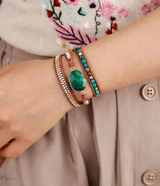 Malachite Stone Statement Bracelet