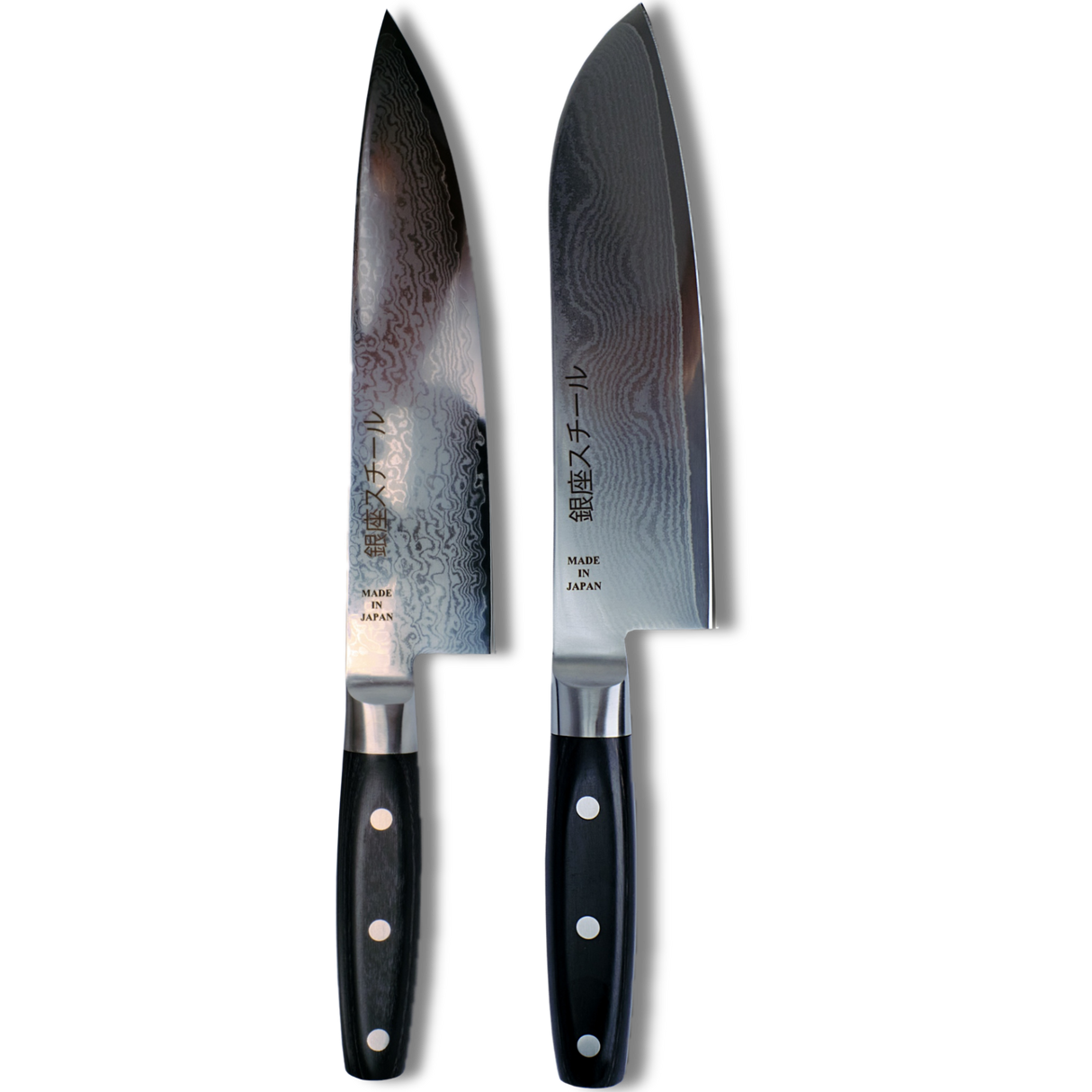 HAYAMI Essential set: Two VG10 Damascus Steel Knives, Made in Japan