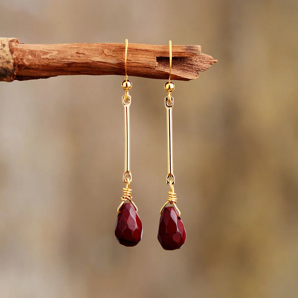 Red Jasper Dangle Earrings