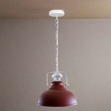 Modern Retro Metal Burgundy Pendant Light ~3846