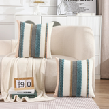 Boho Striped Chenille Throw Pillowcases