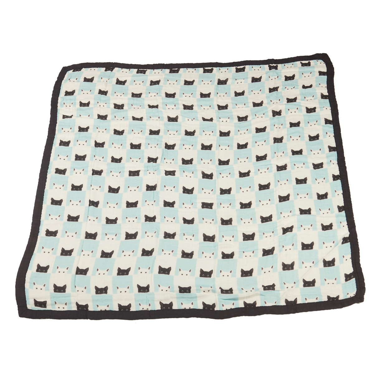 Peek-A-Boo Cats and Pencil Stripe Bamboo Muslin Newcastle Blanket