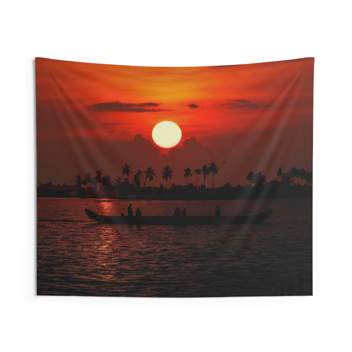 kerala lake Sunset Tapestry