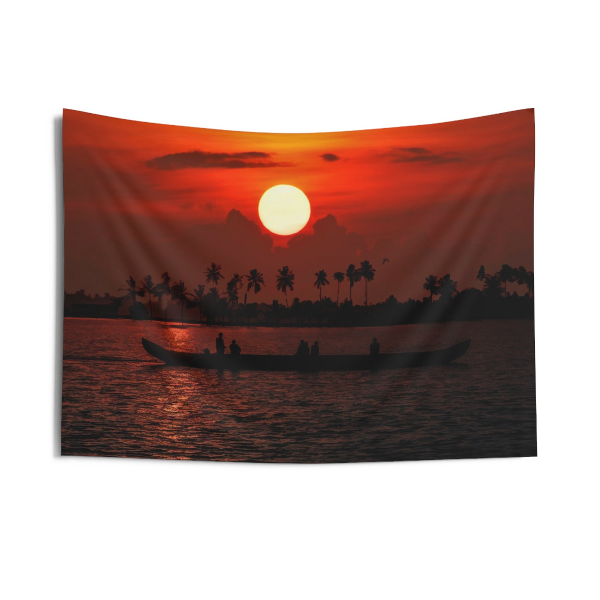 kerala lake Sunset Tapestry