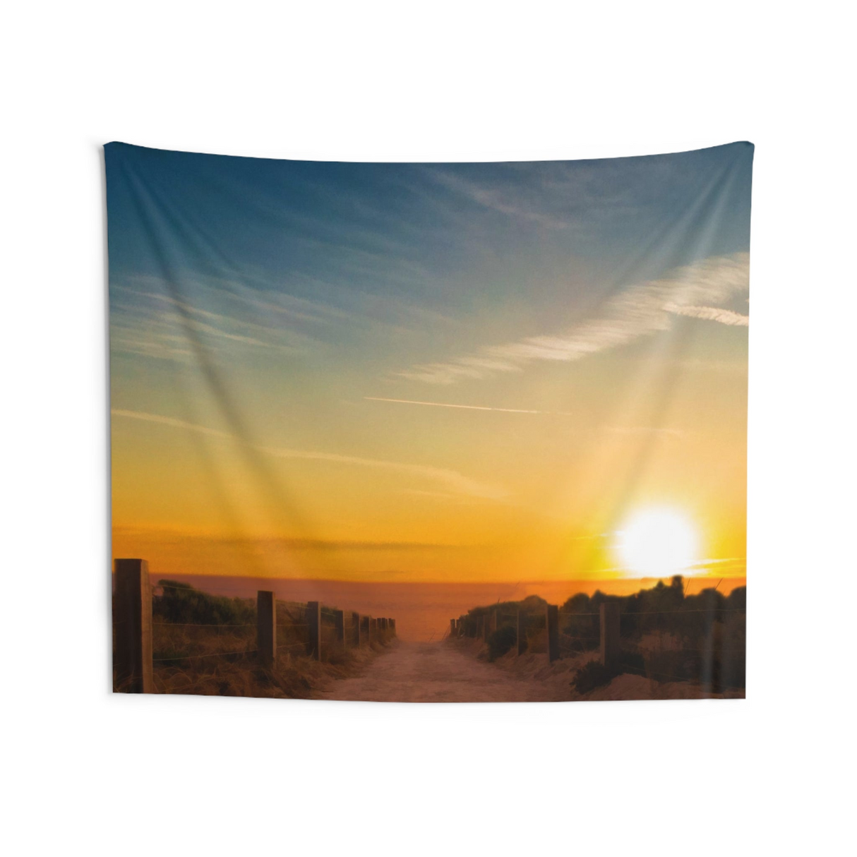 Path to sea Sunrise Tapestry