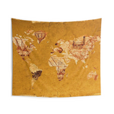 Brown Worldmap Tapestry