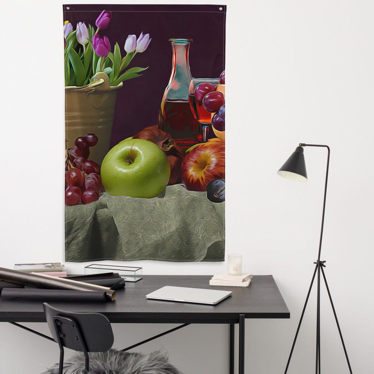 Fruit Still Life Painting Flag Tapestry