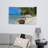 Coconut Trees Ocean Painting Flag Tapestry