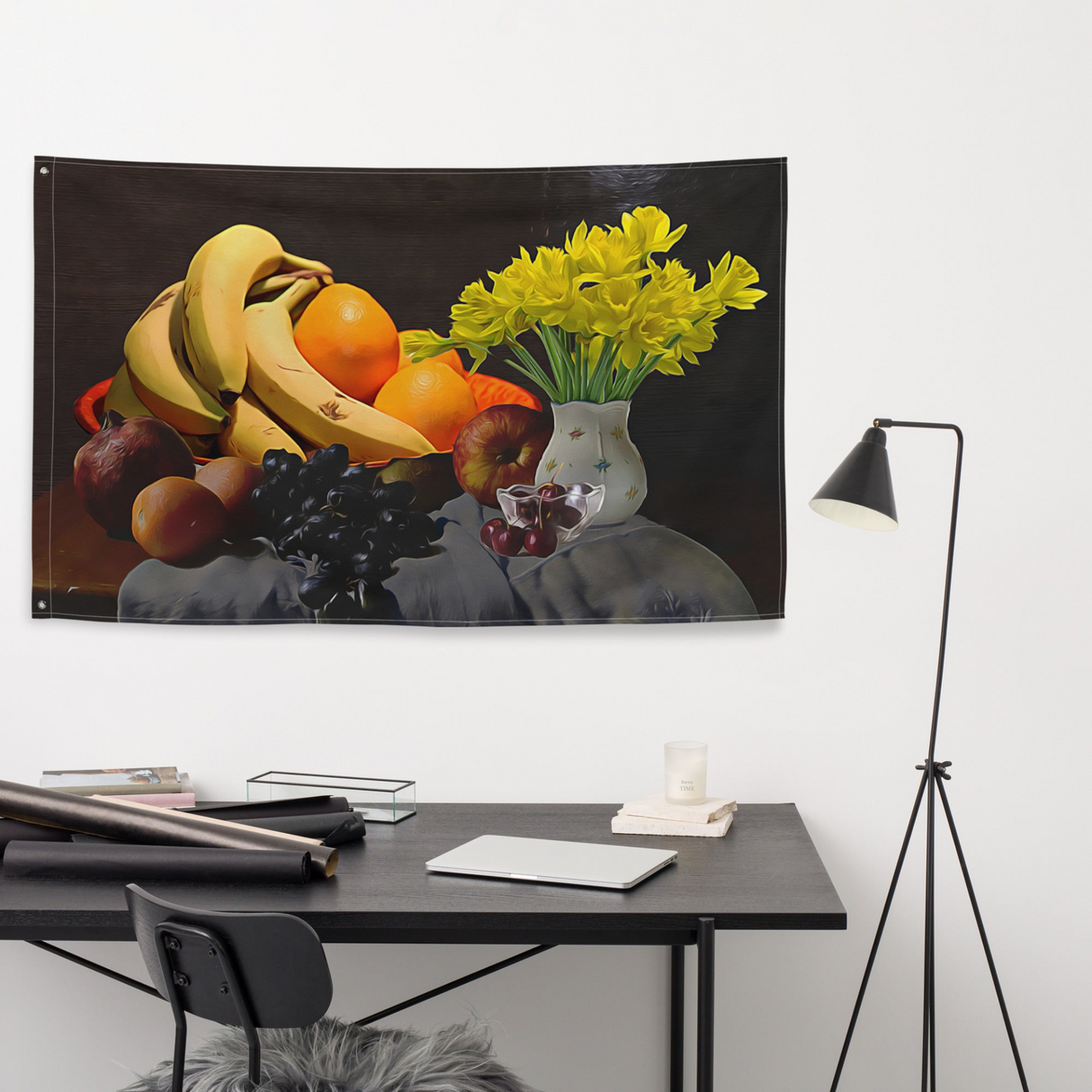 Still Life  Fruits Painting 8 Flag Tapestry