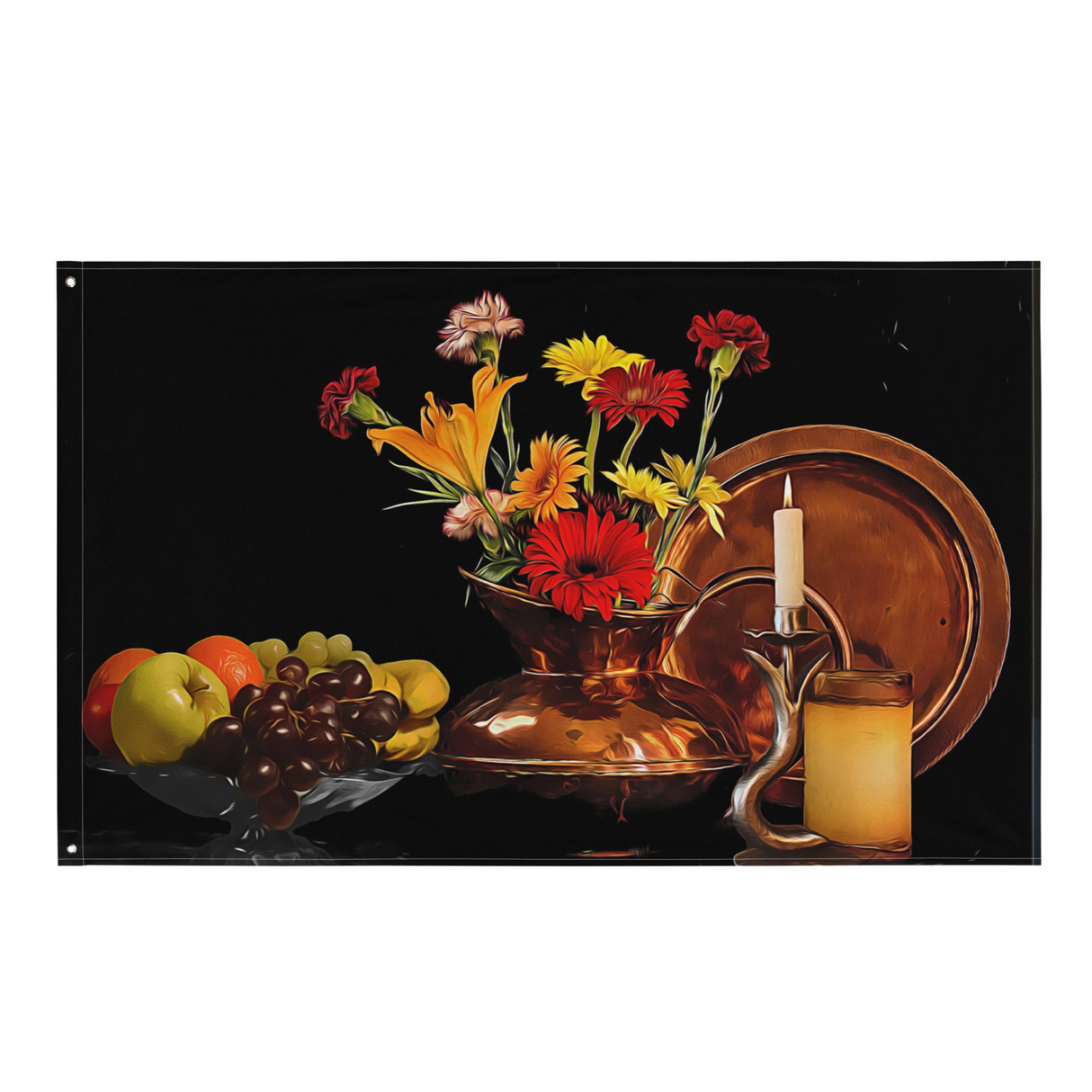 Still Life Candle Painting Flag Tapestry