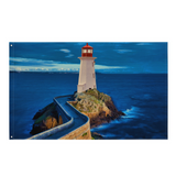 Pathway to Lighthouse Painting Flag Tapestry