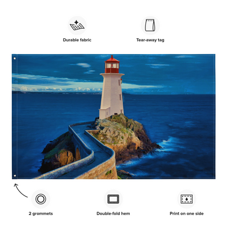 Pathway to Lighthouse Painting Flag Tapestry