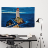 Pathway to Lighthouse Painting Flag Tapestry