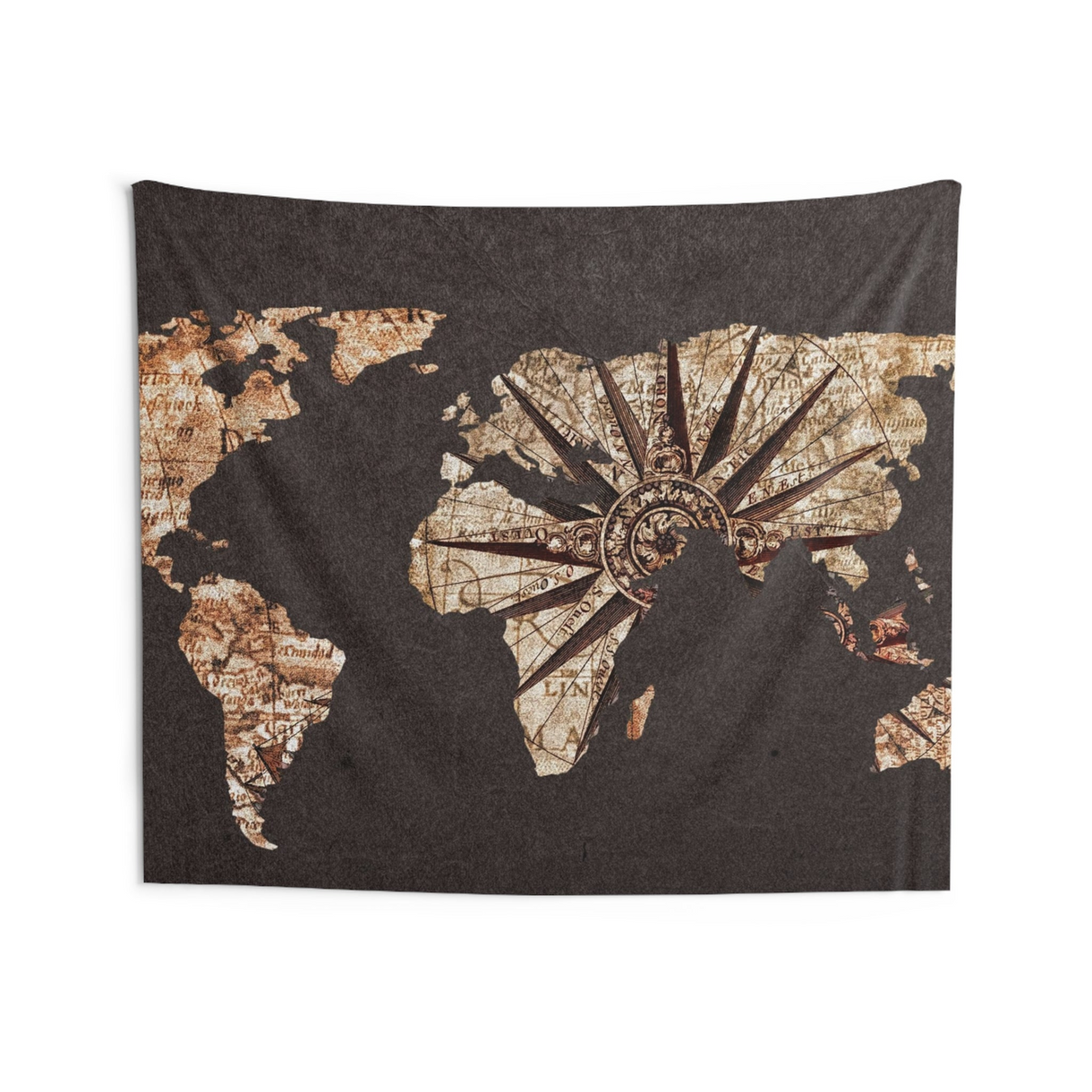 Worldmap Brown Tapestry