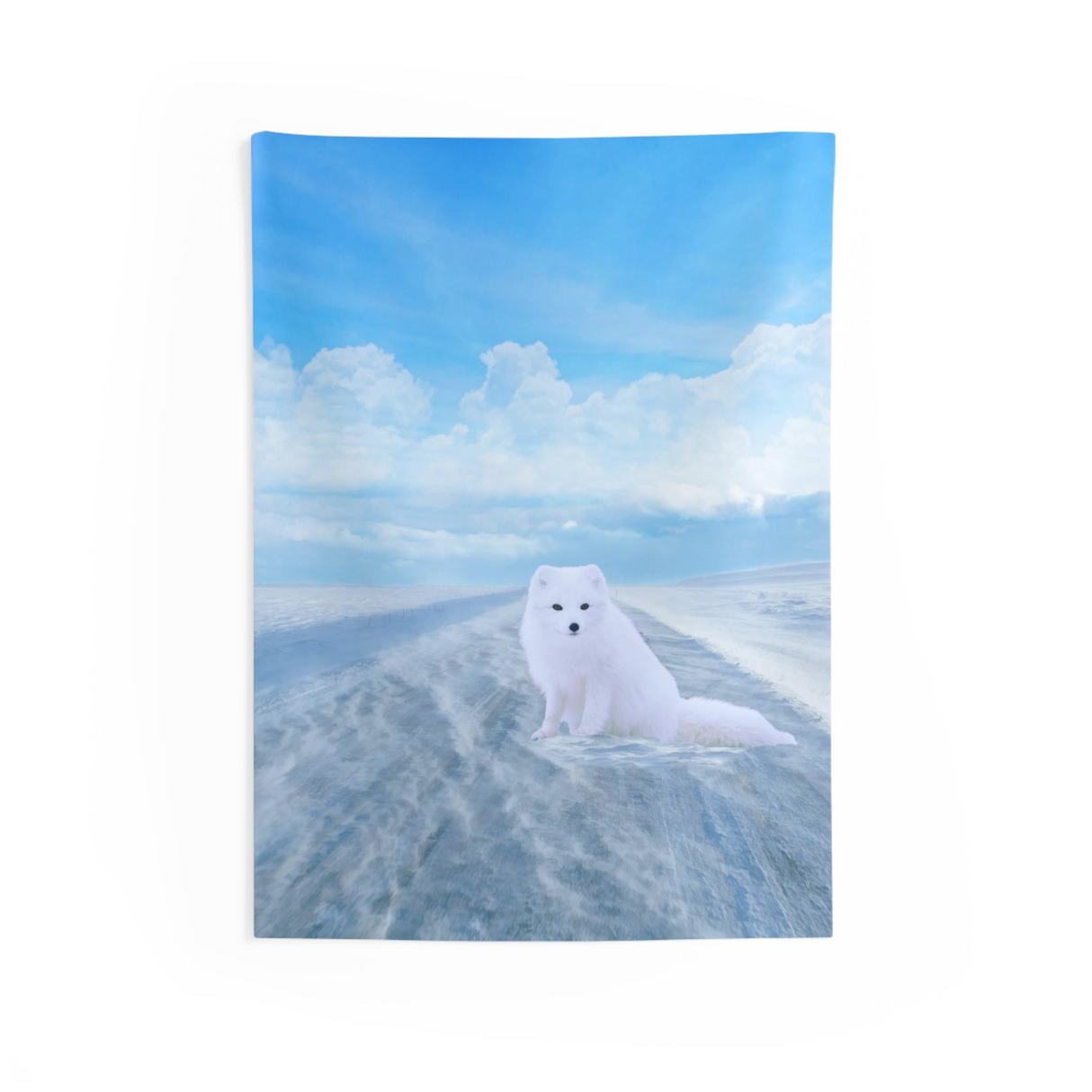 Snow Arctic Fox Tapestry