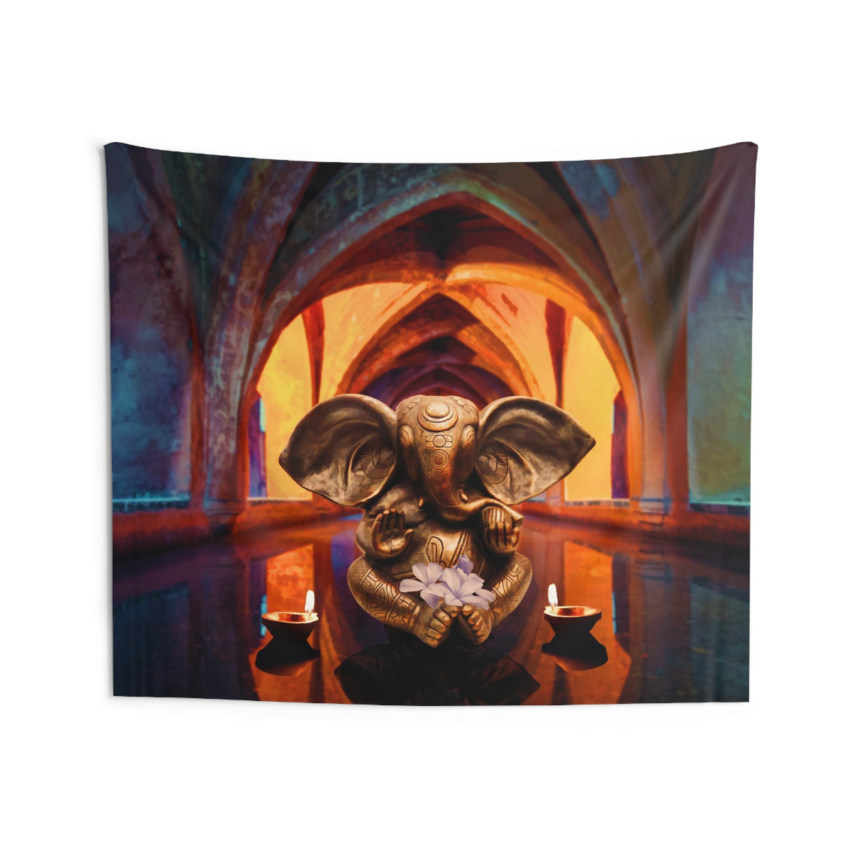 Golden Ganesha Tapestry