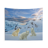 Three Arctic Fox Tapestry