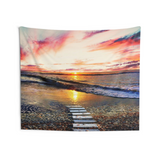 Beach Path Sunrise Tapestry