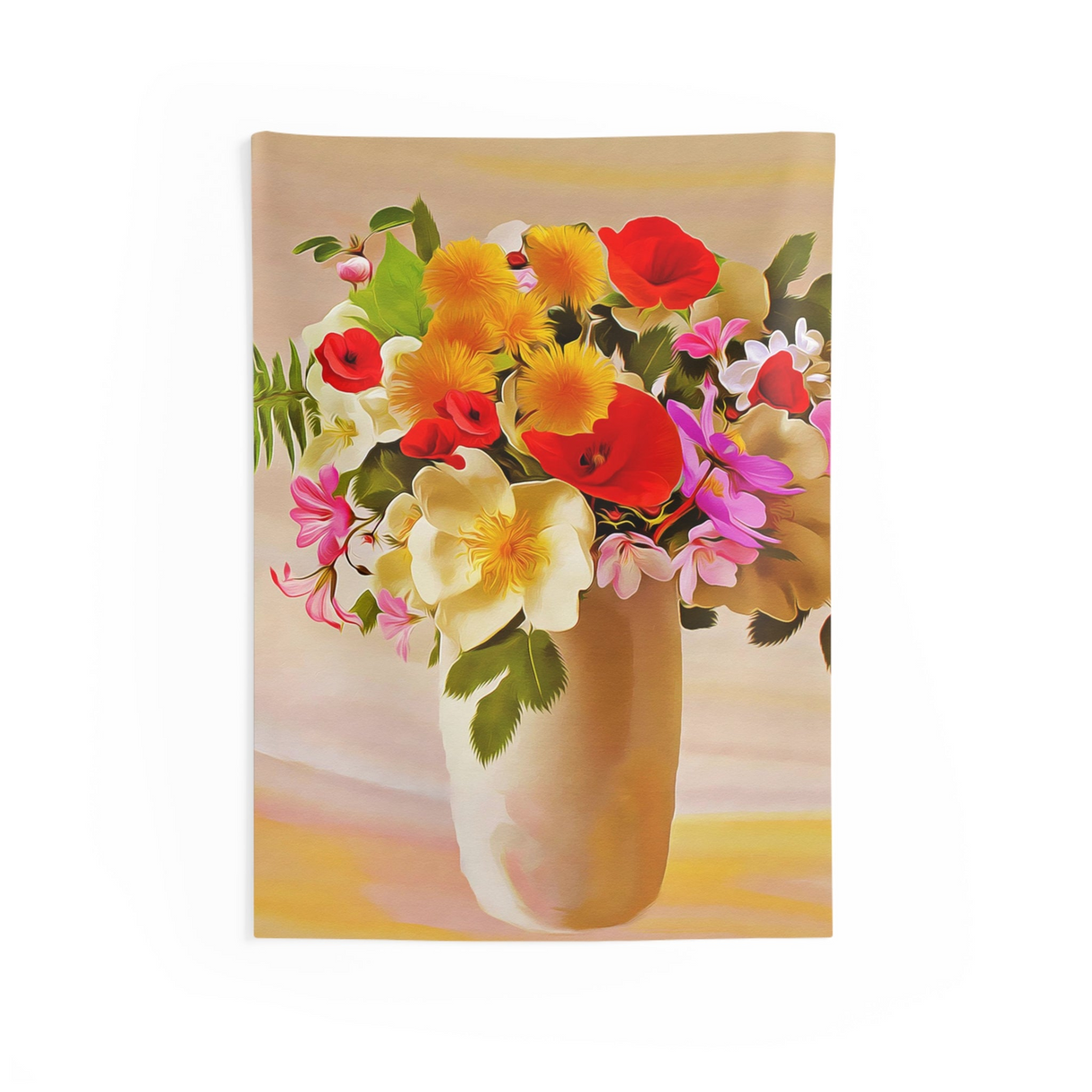 Flower Vase Colorfull Tapestry