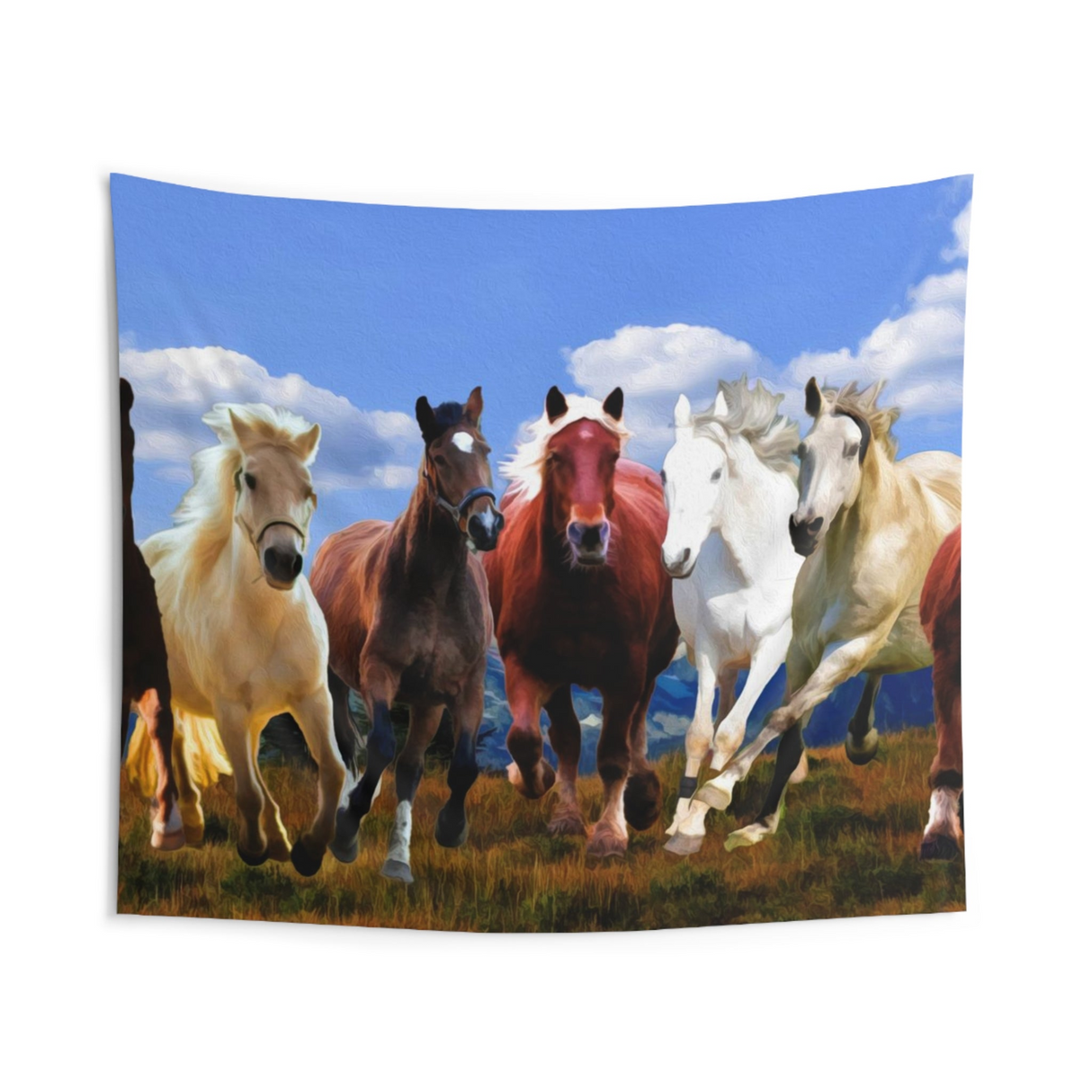 Seven Running Horse Tapestry