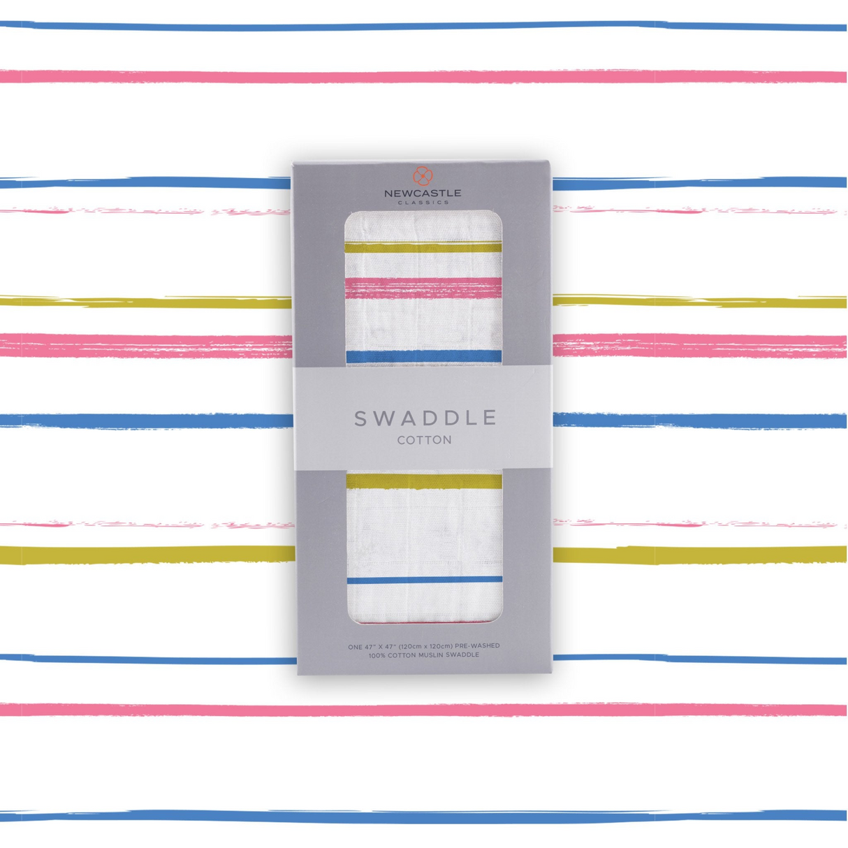 Watercolor Stripe Cotton Muslin Swaddle