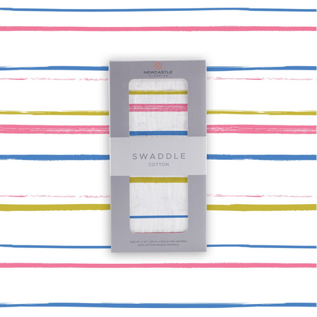 Watercolor Stripe Cotton Muslin Swaddle