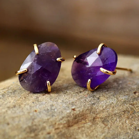 Amethyst Stud Earrings