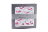 Pink Deer Cotton Hooded Towel and Washcloth Set