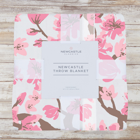 Cherry Blossom Bamboo Muslin Throw Blanket