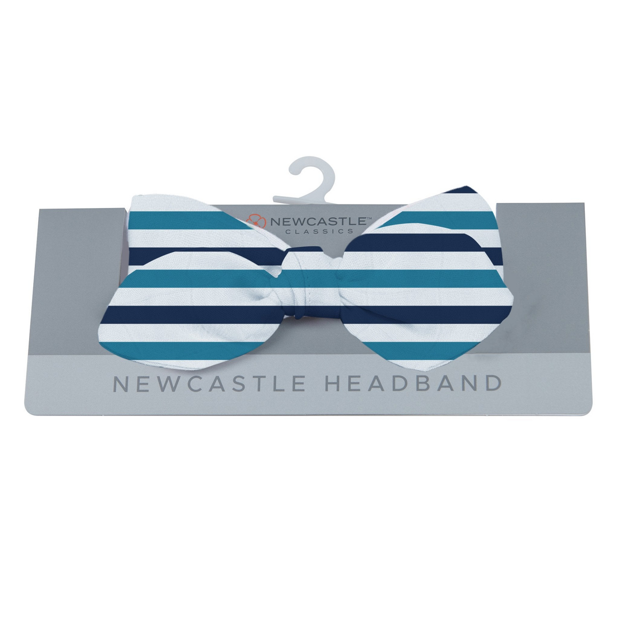 Blue and White Stripe Bamboo Baby Headband