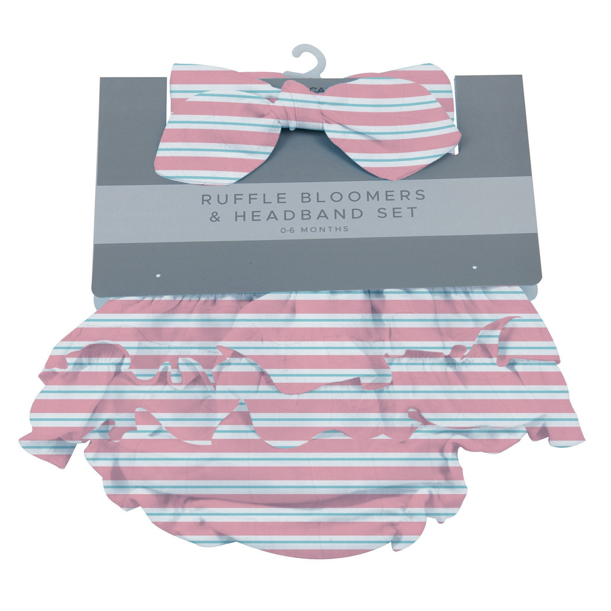 Candy Stripe Ruffle Bamboo Bloomer Headband Set