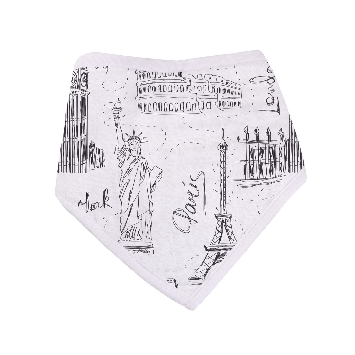 London, Paris, New York Bandana Bib - Set of 3