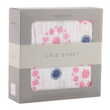 Primrose Indigo Cotton Muslin Crib Sheet