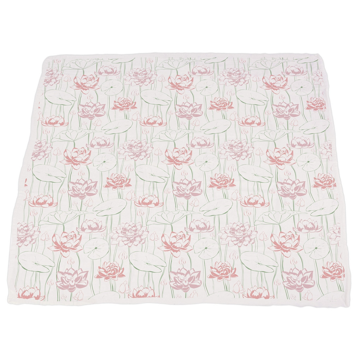 Turtles and Water Lily Bamboo Muslin Newcastle Blanket